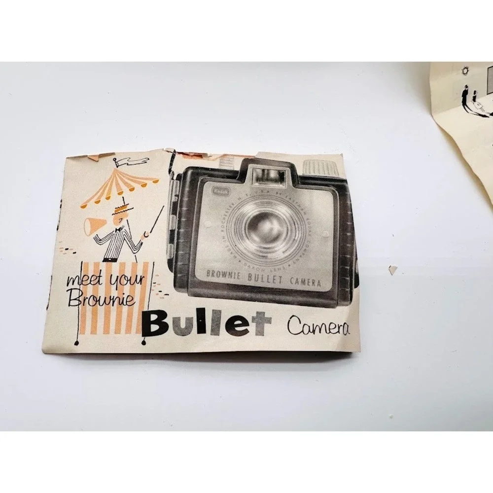 VTG 1959 Brownie Bullet Kodak Camera No 26 Black Original Box Instructions USA